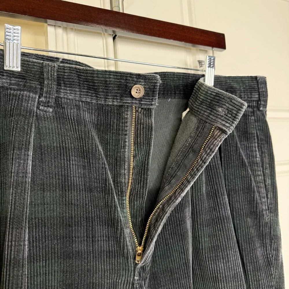 VTG Polo Ralph Lauren Corduroy Pants Mens 38/36 (37.5/30.5) Blackwatch Plaid USA